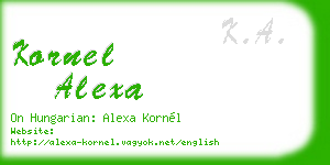 kornel alexa business card