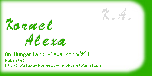 kornel alexa business card